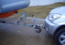 Front Towbar pulling boat