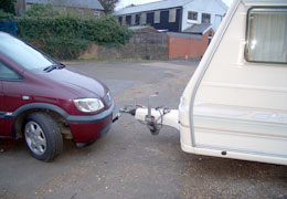 Front Towbar pulling caravan